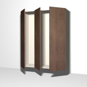 Korpus mit Doppeltür rechts, 1 Tür links und 1 Mittelseite